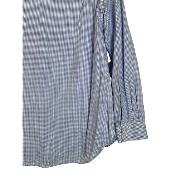 Mens Michael Kors Slim Fit Button Up Blue & White Gingham Collar Dress Shirt M - Picture 4 of 7
